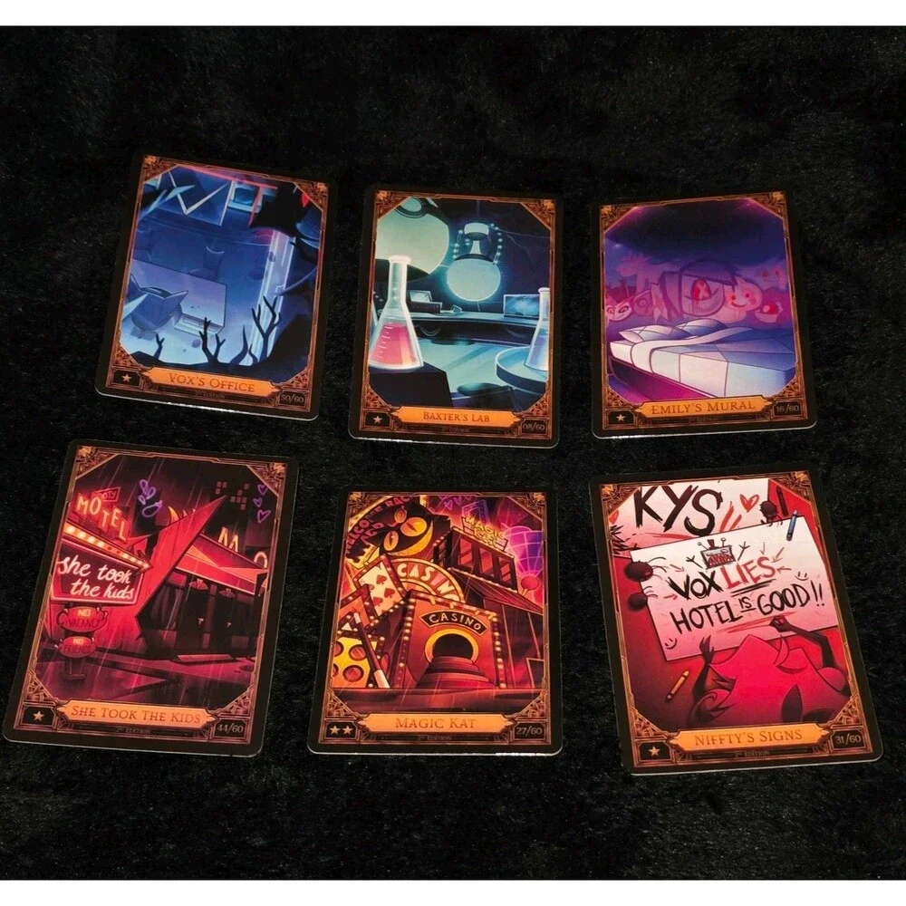 Lot Hazbin Hotel Cards 16/60 08/60 50/60 31/60 27/60 44/60 Baxter Vox Niffty Kat